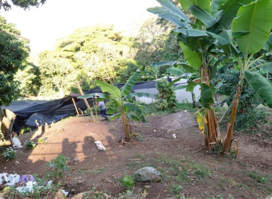 Eroded hillside terrain to be terraced for the Dar Esperanza garden